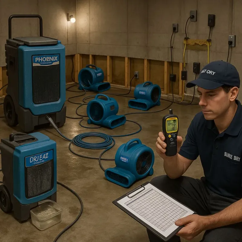 Structural Drying and Dehumidification process in Baltic, CT